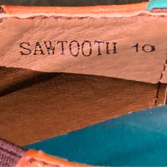 Elite by Corky Sz 10 NWOT multicolored leather 3 inch stacked wood heel - Picture 7 of 8